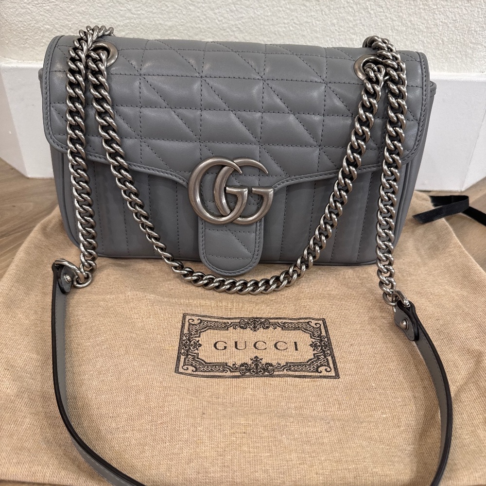 Gucci Marmont Flap Bag Mixed Matelasse Leather Bag!